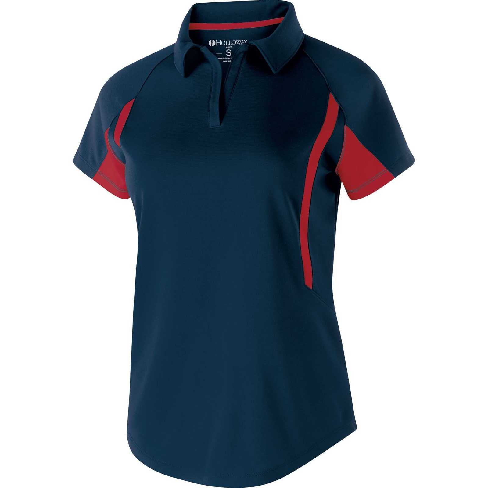 Holloway 222730 Ladies' Avenger Polo Short Sleeve - Navy Scarlet - HIT a Double