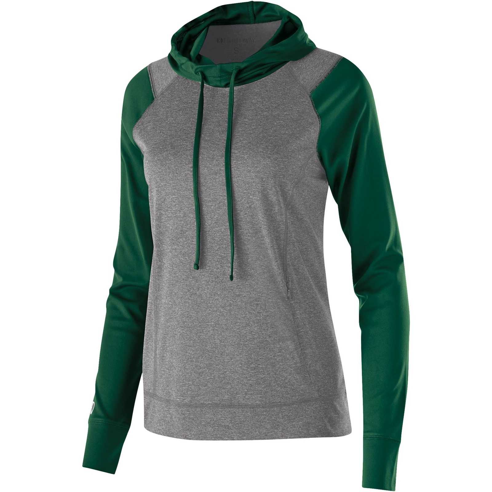 Holloway 222739 Ladies' Echo Hoodie - Graphite Heather Forest - HIT a Double