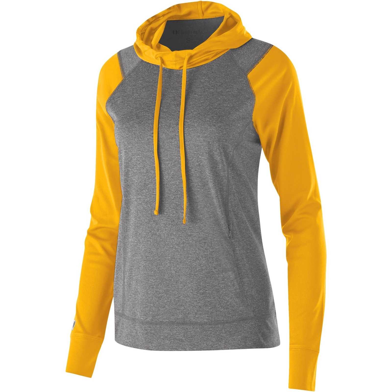 Holloway 222739 Ladies' Echo Hoodie - Graphite Heather Light Gold - HIT a Double