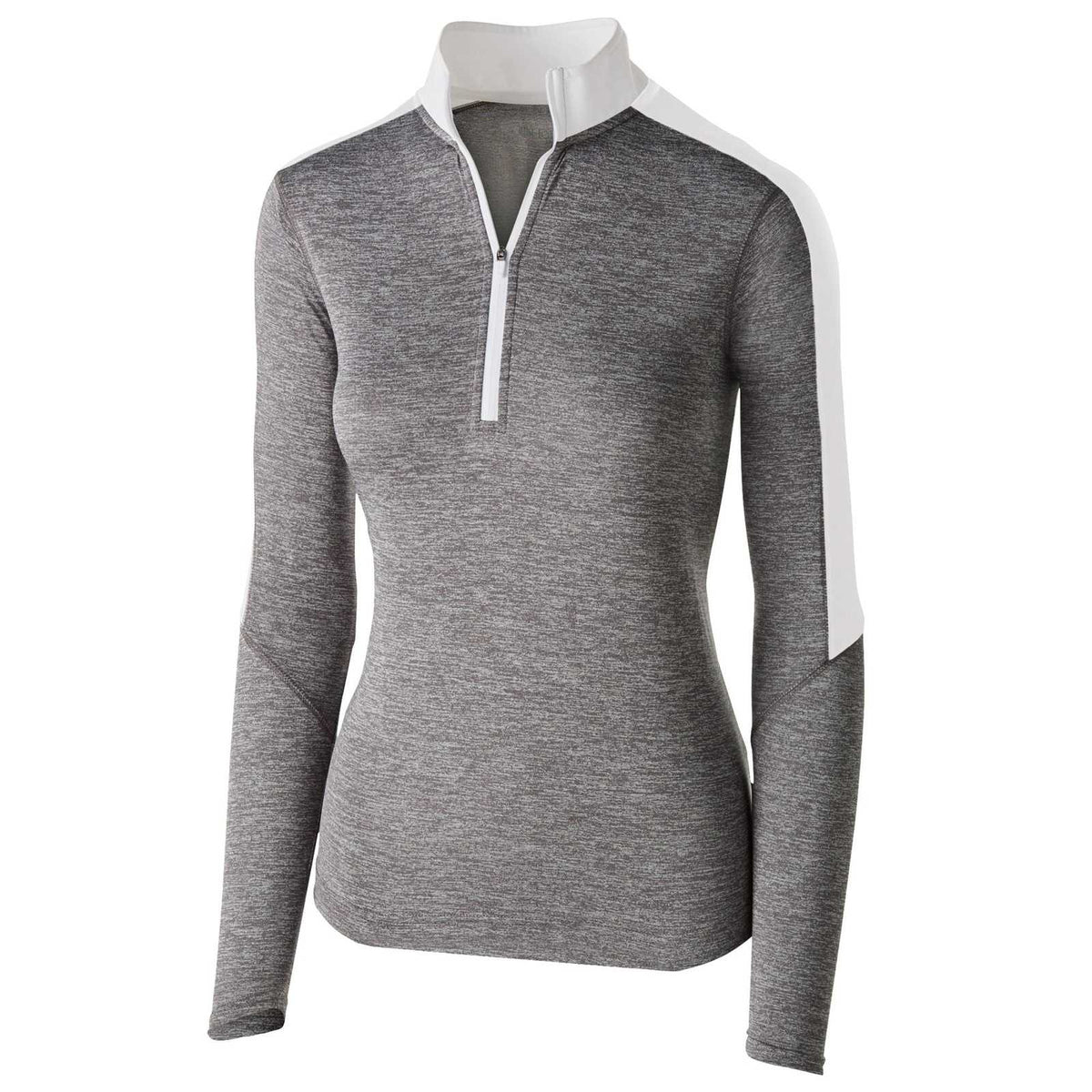 Holloway 222742 Ladies&#39; Electrify 1/2 Zip Pullover - Graphite Heather White - HIT a Double