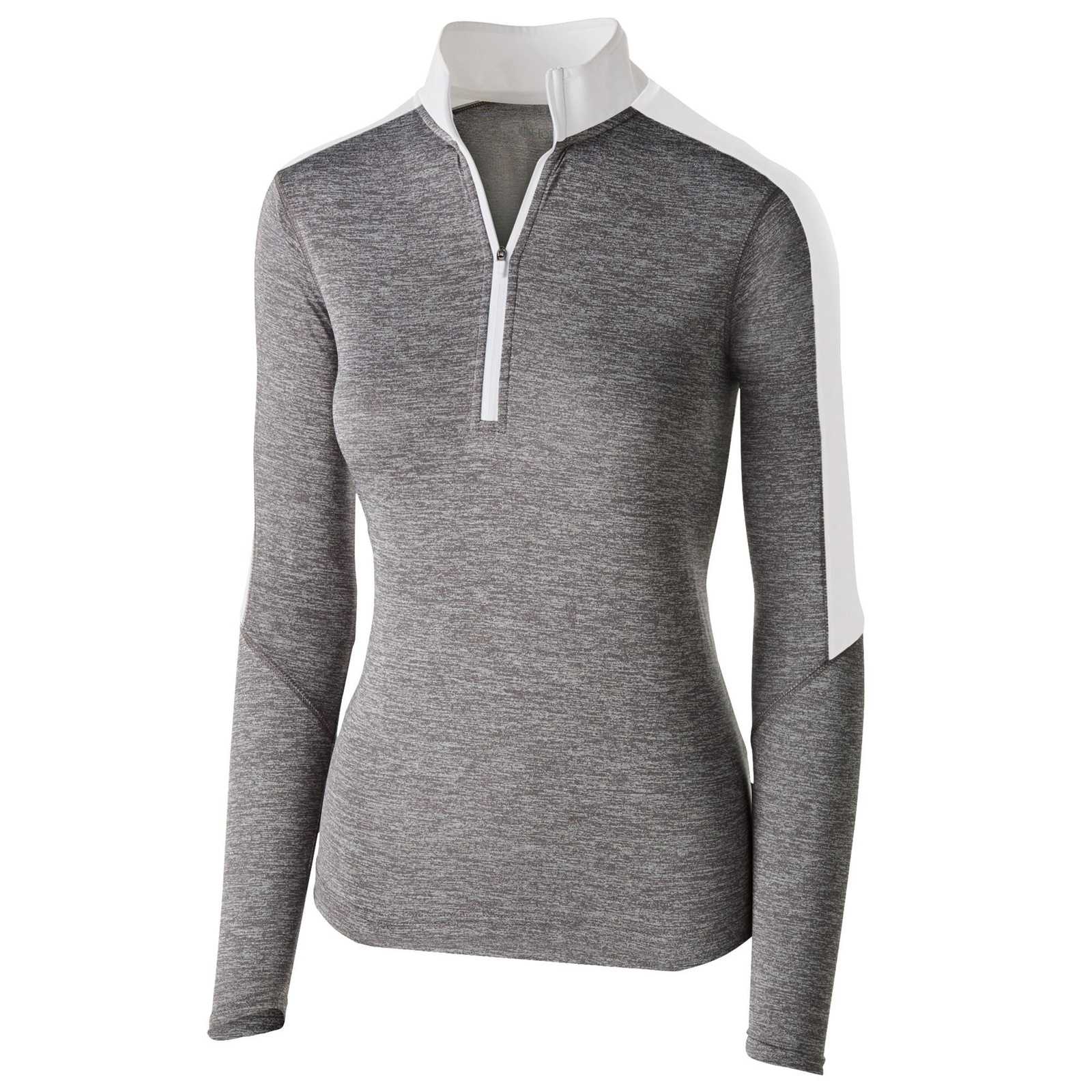 Holloway 222742 Ladies' Electrify 1/2 Zip Pullover - Graphite Heather White - HIT a Double