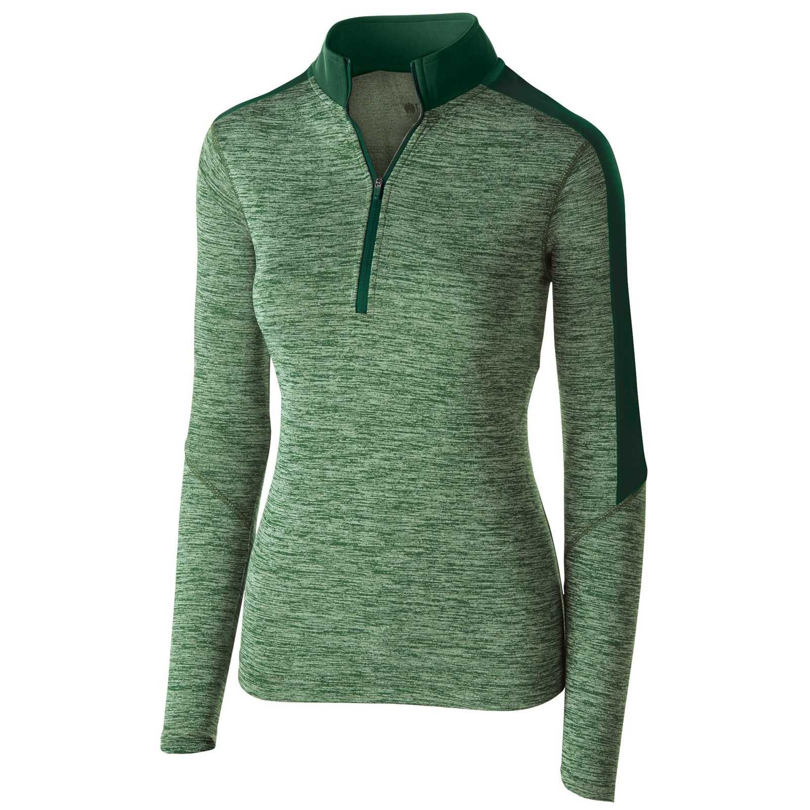 Holloway 222742 Ladies' Electrify 1/2 Zip Pullover - Forest Heather Forest - HIT a Double