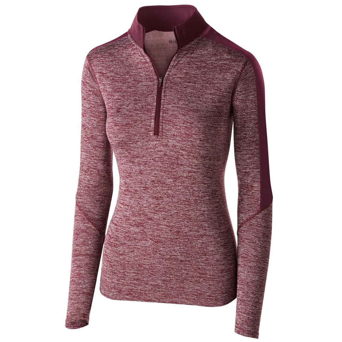 Holloway 222742 Ladies&#39; Electrify 1/2 Zip Pullover - Maroon Heather Maroon - HIT a Double