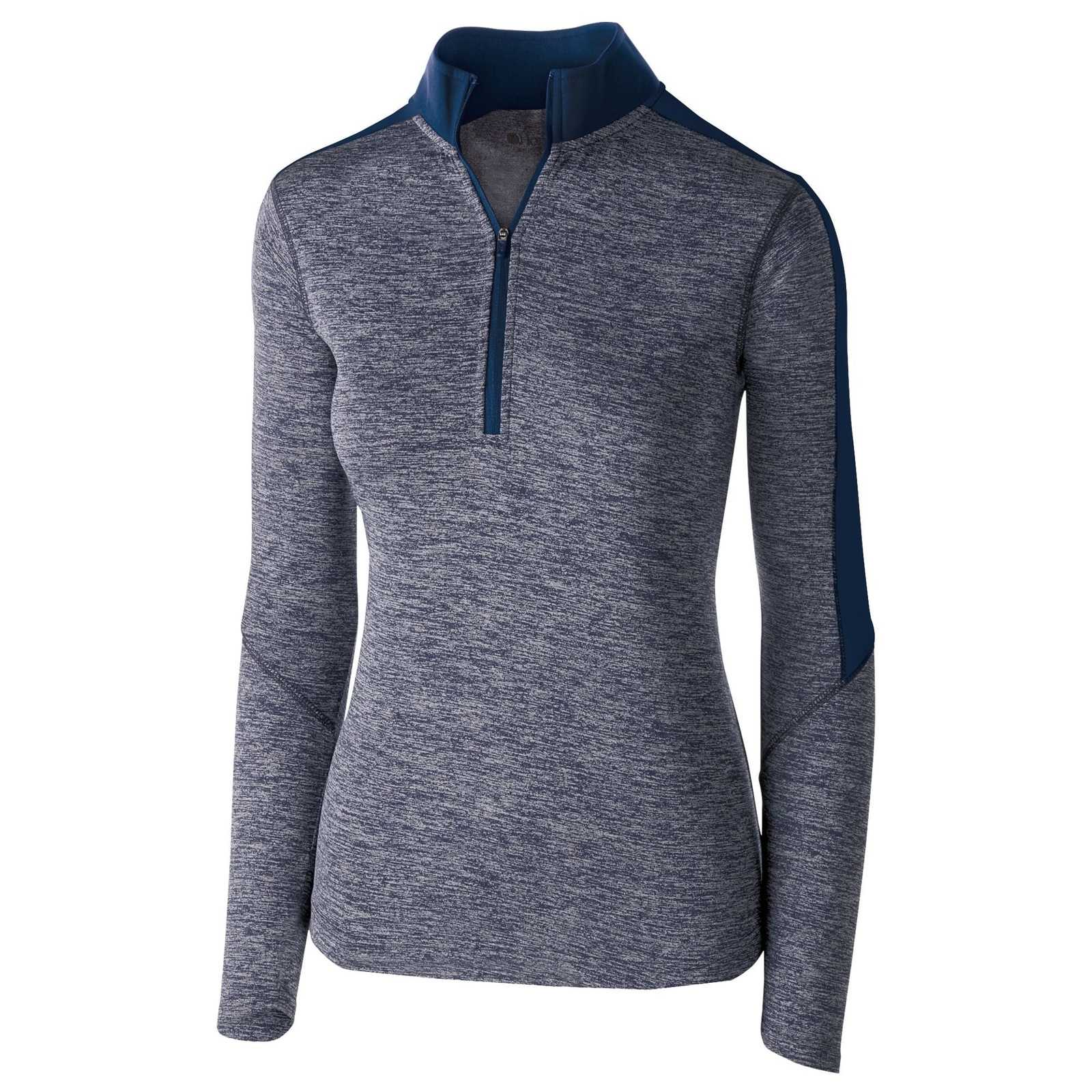 Holloway 222742 Ladies' Electrify 1/2 Zip Pullover - Navy Heather Navy - HIT a Double
