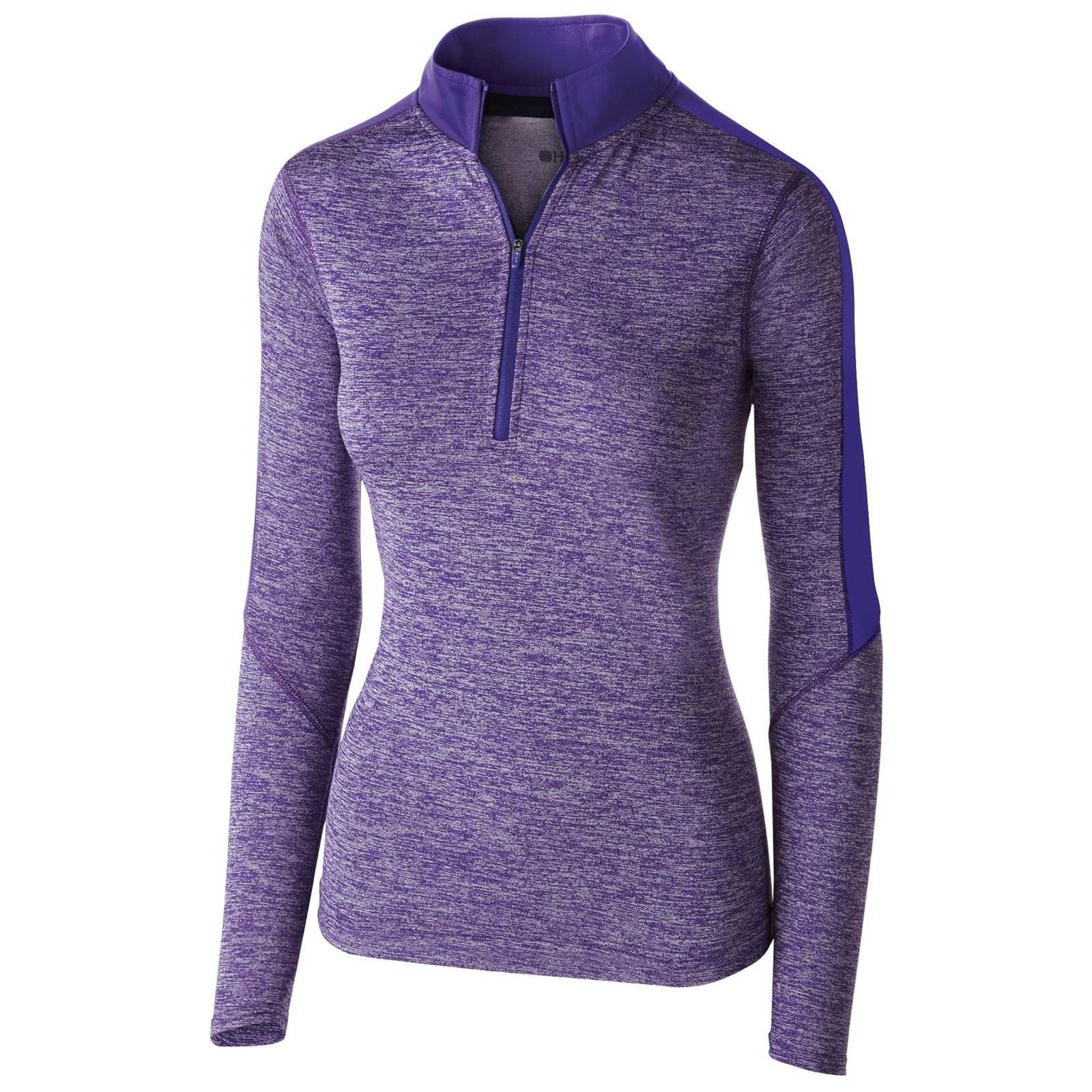 Holloway 222742 Ladies' Electrify 1/2 Zip Pullover - Purple Heather Purple - HIT a Double