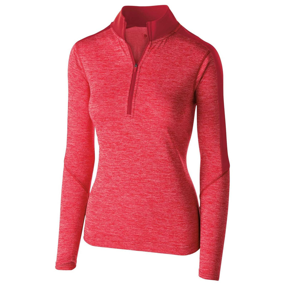 Holloway 222742 Ladies&#39; Electrify 1/2 Zip Pullover - Scarlet Heather Scarlet - HIT a Double