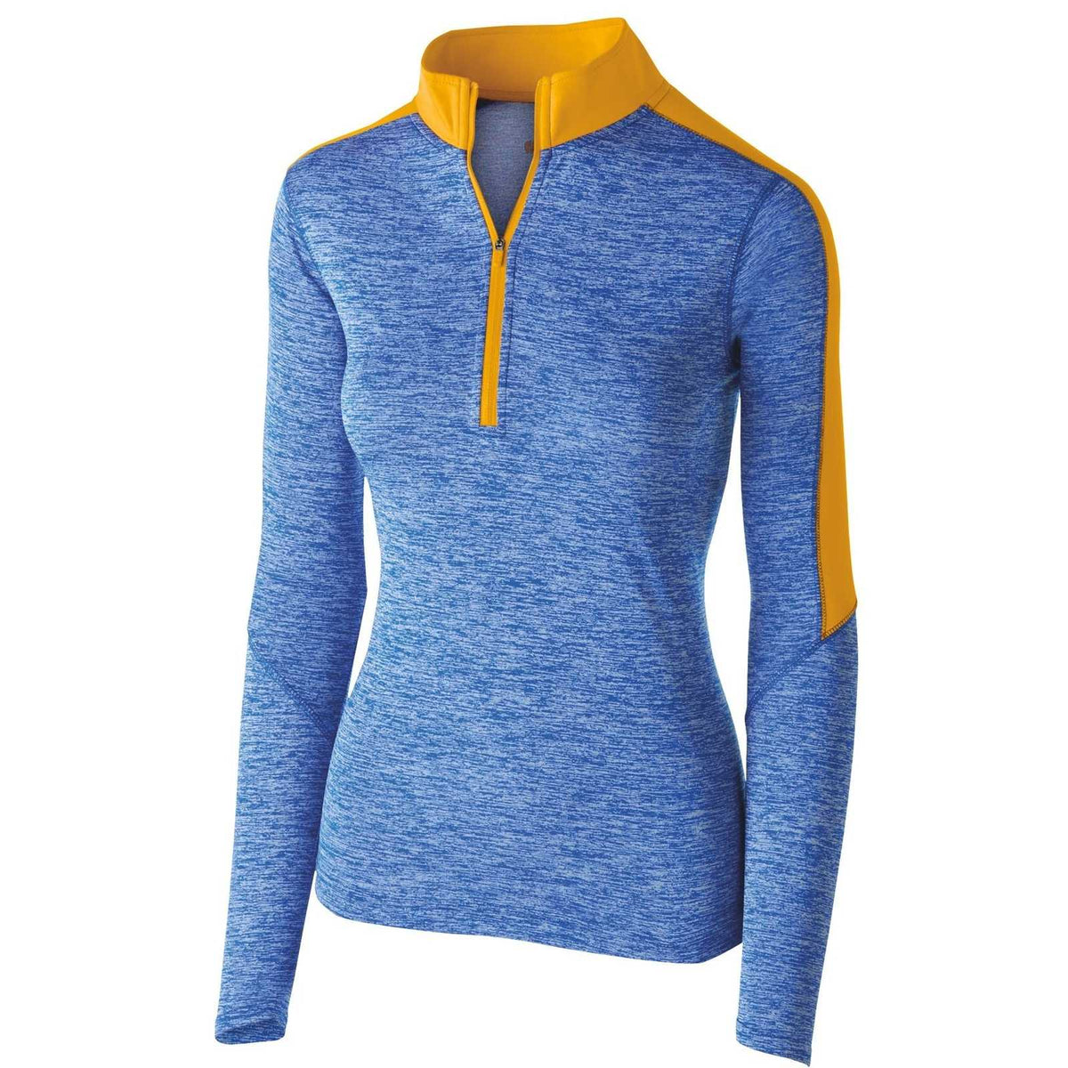 Holloway 222742 Ladies&#39; Electrify 1/2 Zip Pullover - Royal Heather Light Gold - HIT a Double