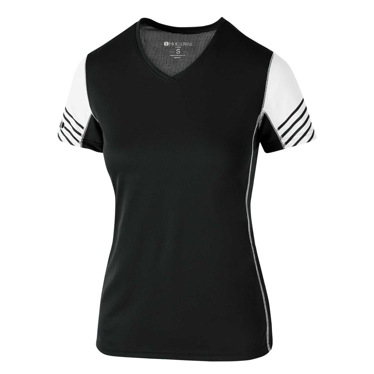 Holloway 222744 Ladies&#39; Arc Shirt Short Sleeve - Black White - HIT a Double