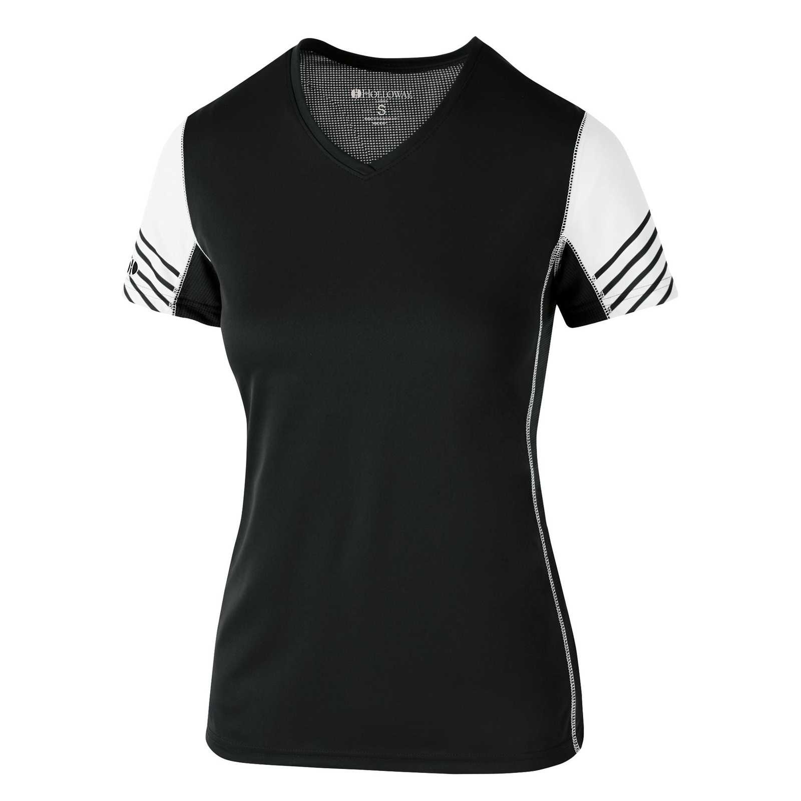 Holloway 222744 Ladies' Arc Shirt Short Sleeve - Black White - HIT a Double