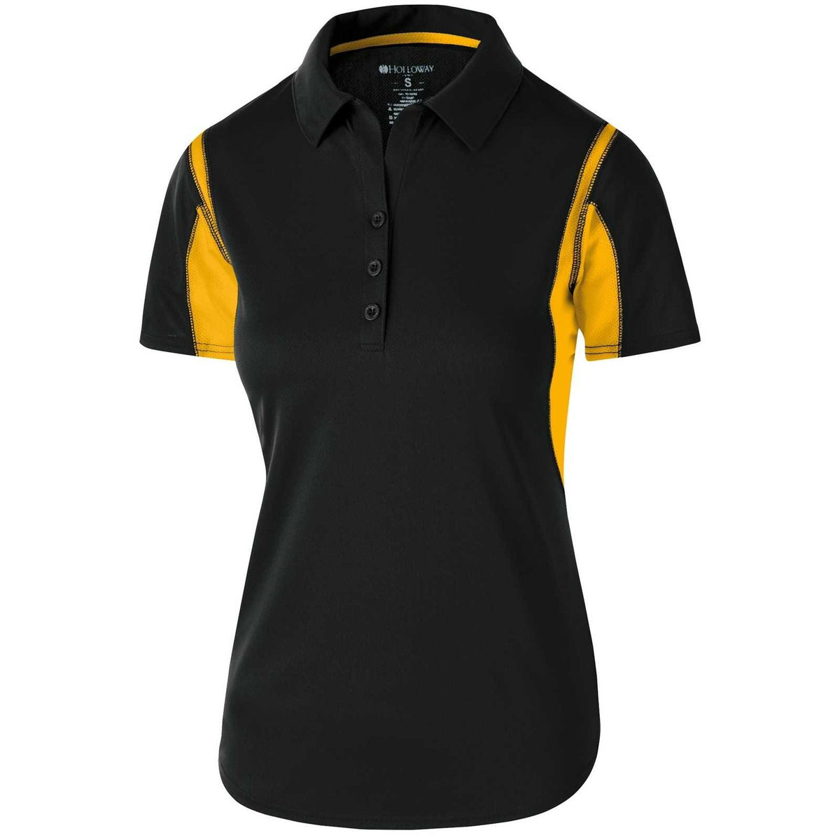 Holloway 222747 Ladies&#39; Integrate Polo - Black Light Gold - HIT a Double