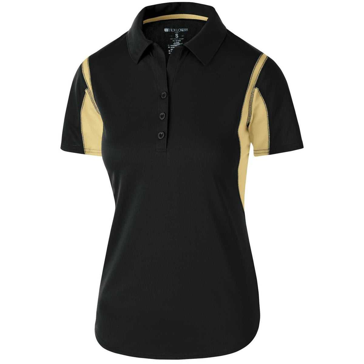 Holloway 222747 Ladies&#39; Integrate Polo - Black Vegas Gold - HIT a Double - 1