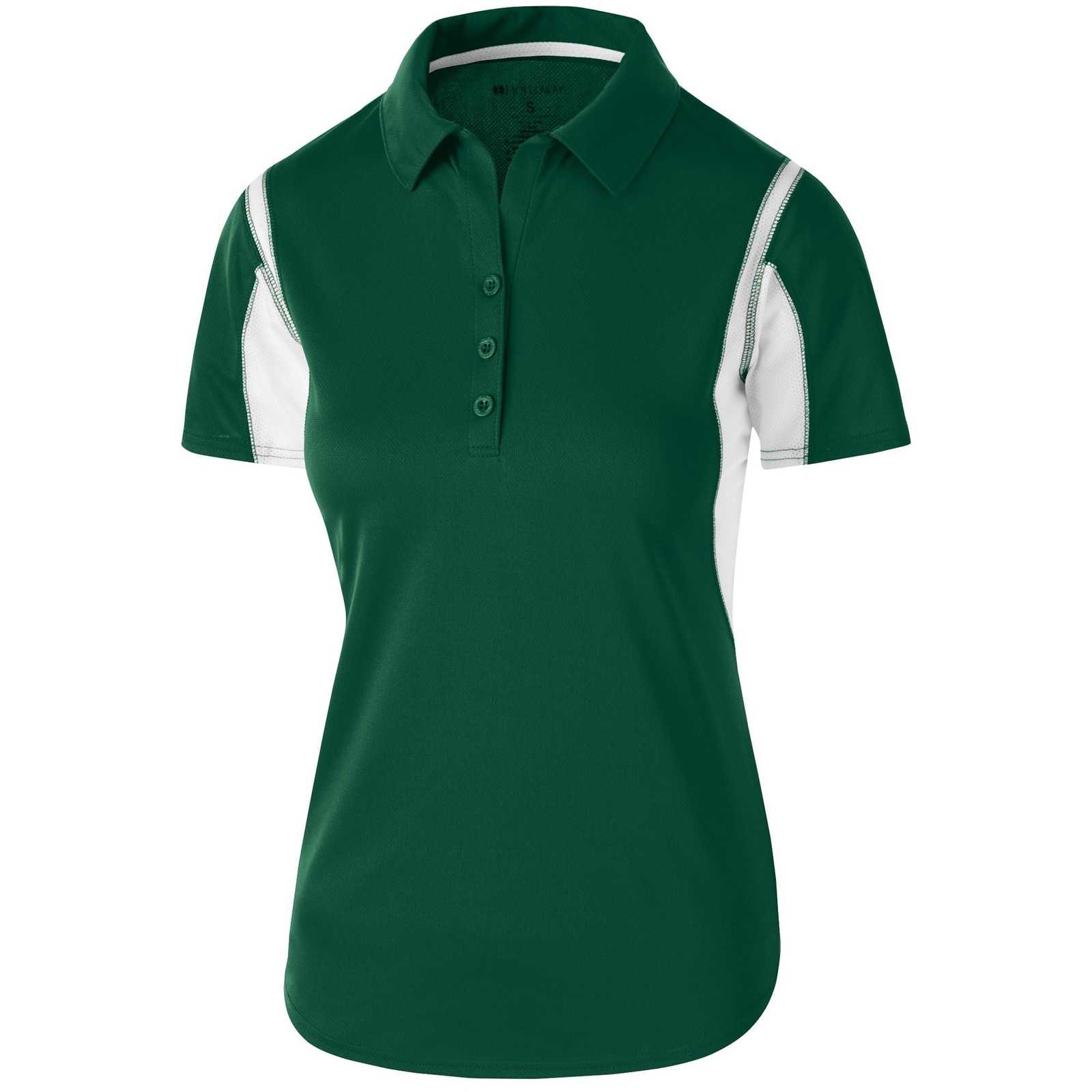 Holloway 222747 Ladies' Integrate Polo - Forest White - HIT a Double - 1