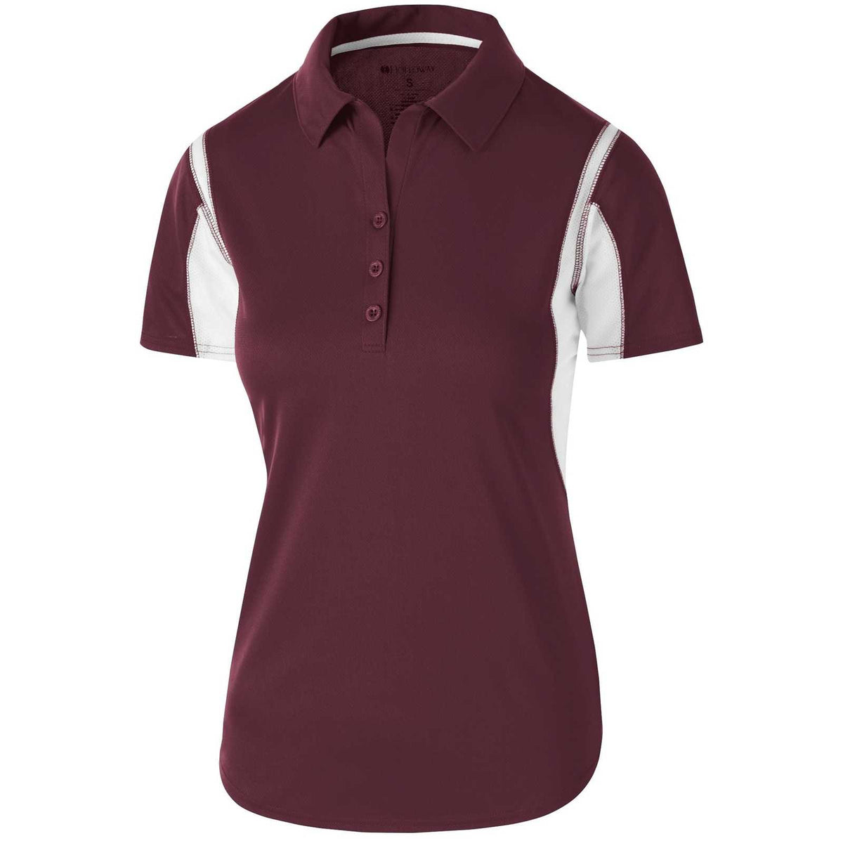 Holloway 222747 Ladies&#39; Integrate Polo - Maroon White - HIT a Double