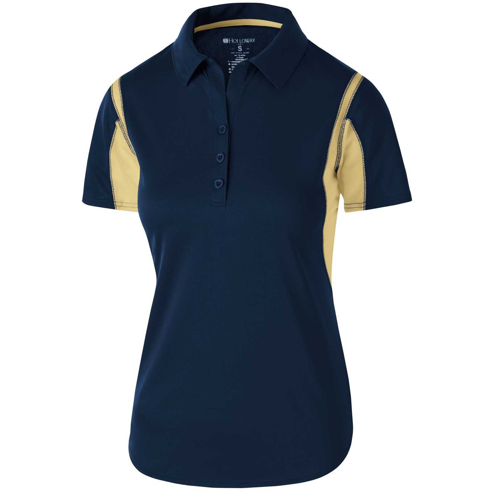 Holloway 222747 Ladies' Integrate Polo - Navy Vegas Gold - HIT a Double - 1