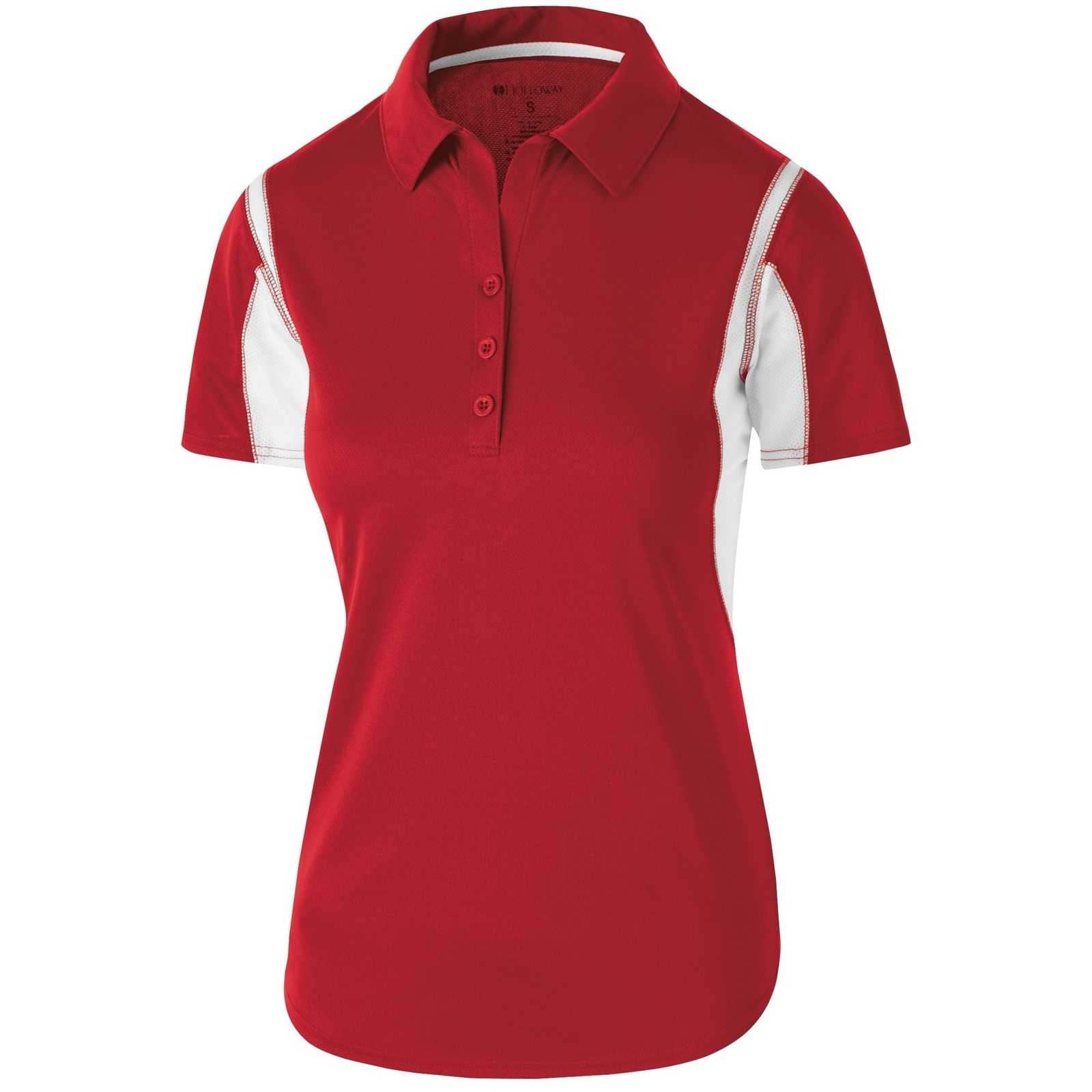 Holloway 222747 Ladies' Integrate Polo - Scarlet White - HIT a Double - 1
