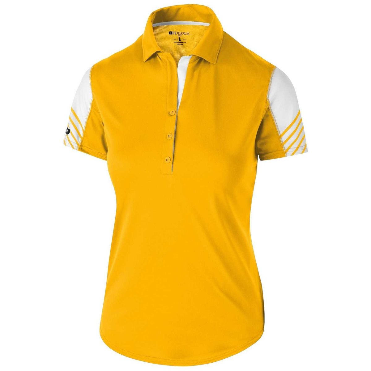 Holloway 222748 Ladies&#39; Arc Polo - Light Gold White - HIT a Double