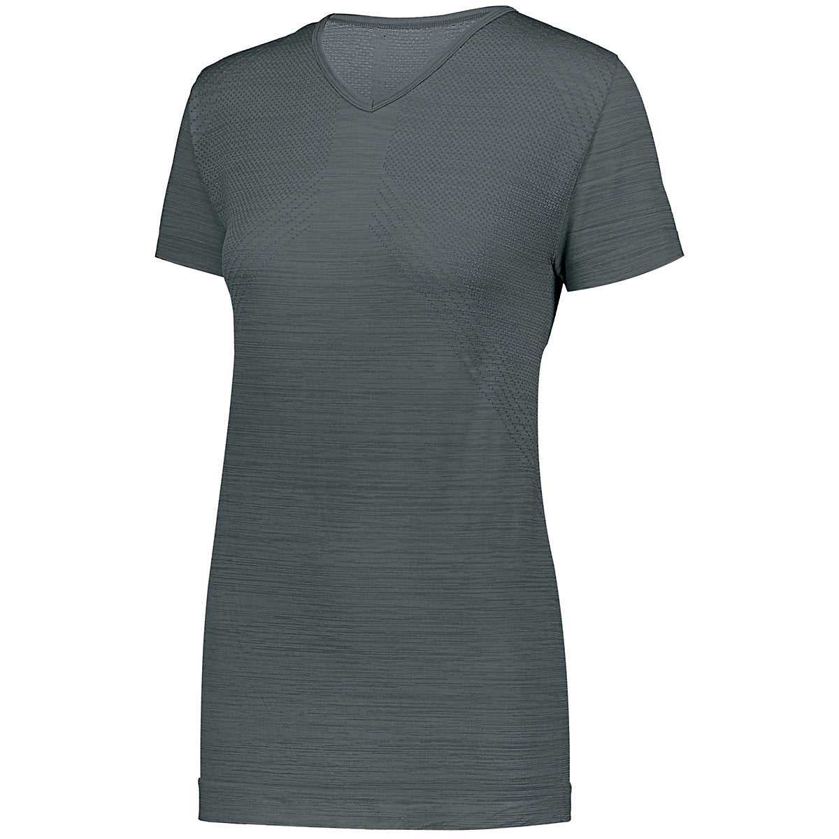 Holloway 222755 Ladies Striated Shirt Short Sleeve - Graphite - HIT a Double