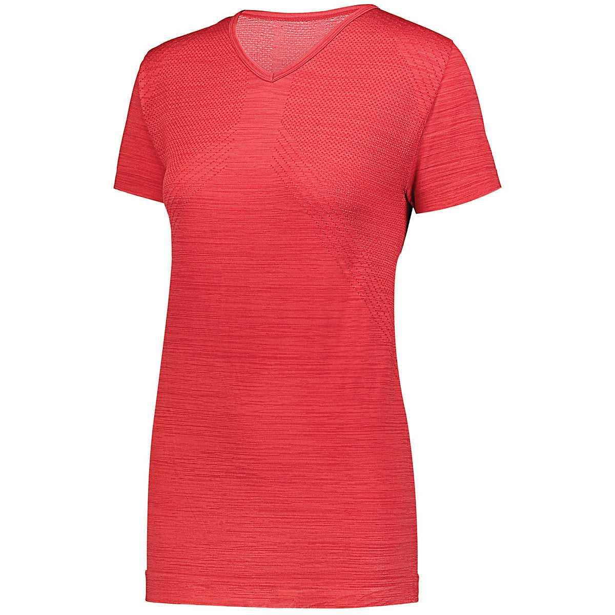 Holloway 222755 Ladies Striated Shirt Short Sleeve - Scarlet - HIT a Double