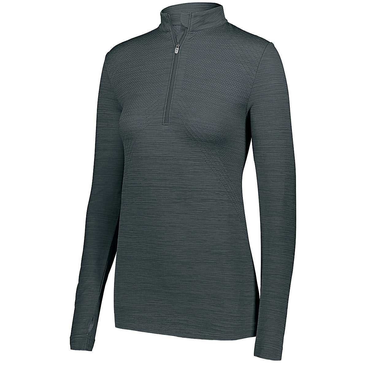 Holloway 222757 Ladies Striated 1/2 Zip Pullover - Graphite - HIT a Double