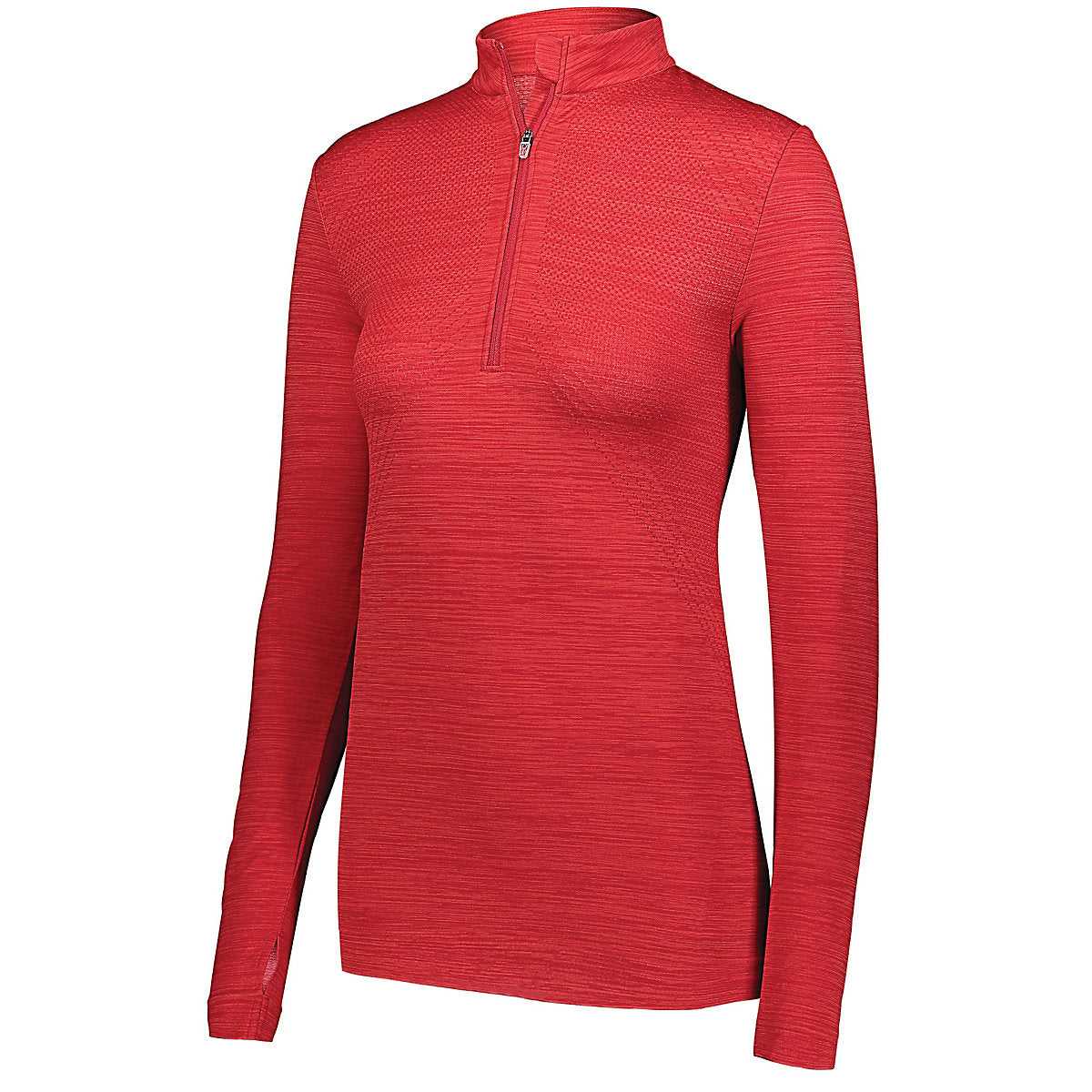 Holloway 222757 Ladies Striated 1/2 Zip Pullover - Scarlet - HIT a Double