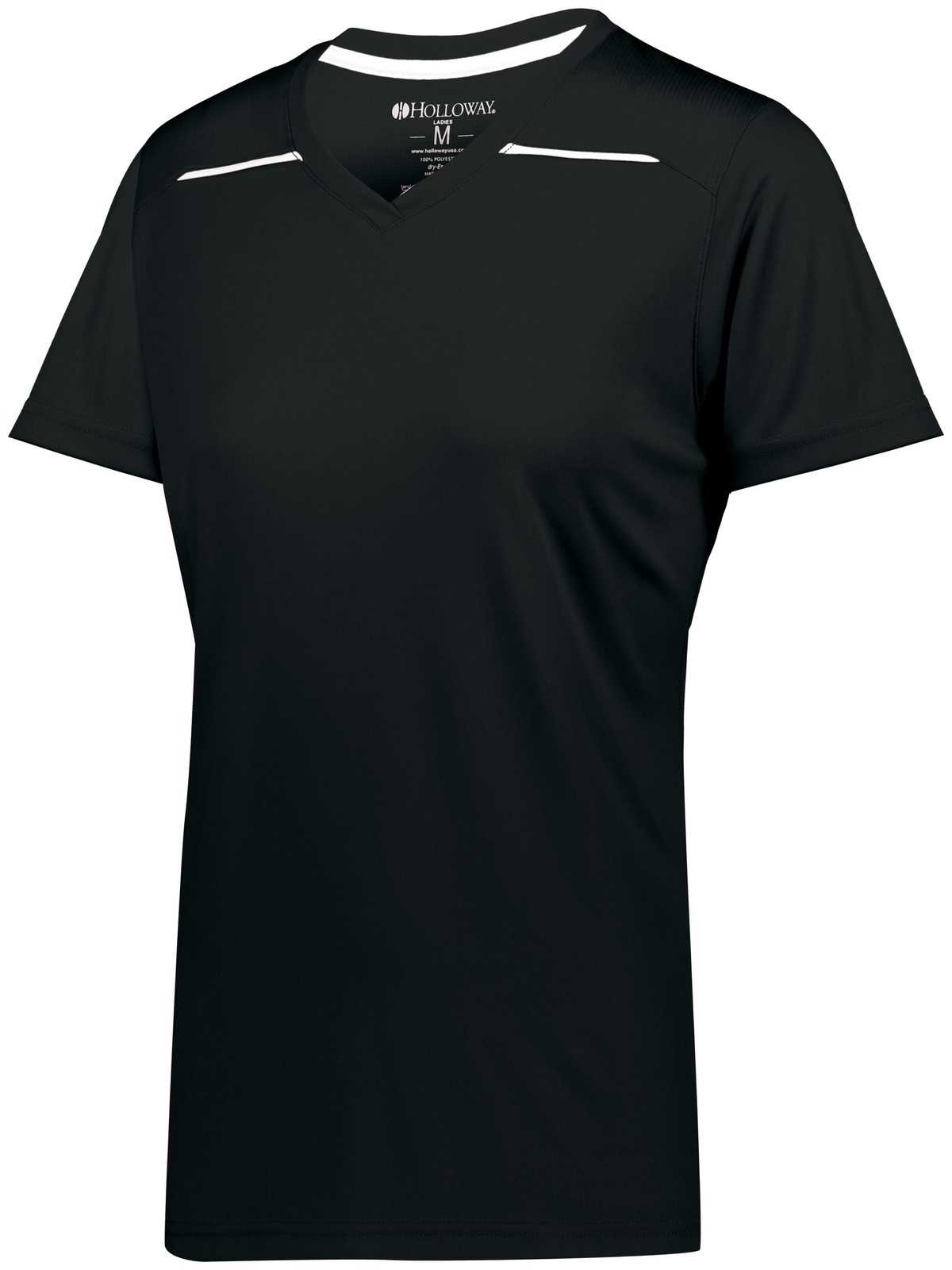 Holloway 222760 Ladies Defer Wicking Shirt - Black White - HIT a Double