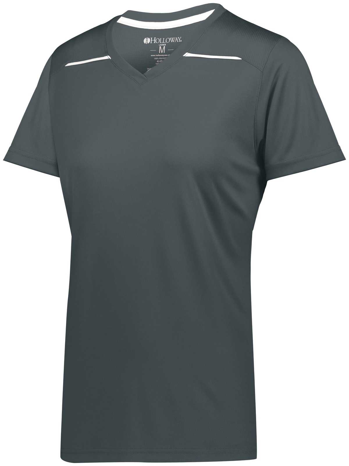 Holloway 222760 Ladies Defer Wicking Shirt - Graphite White - HIT a Double