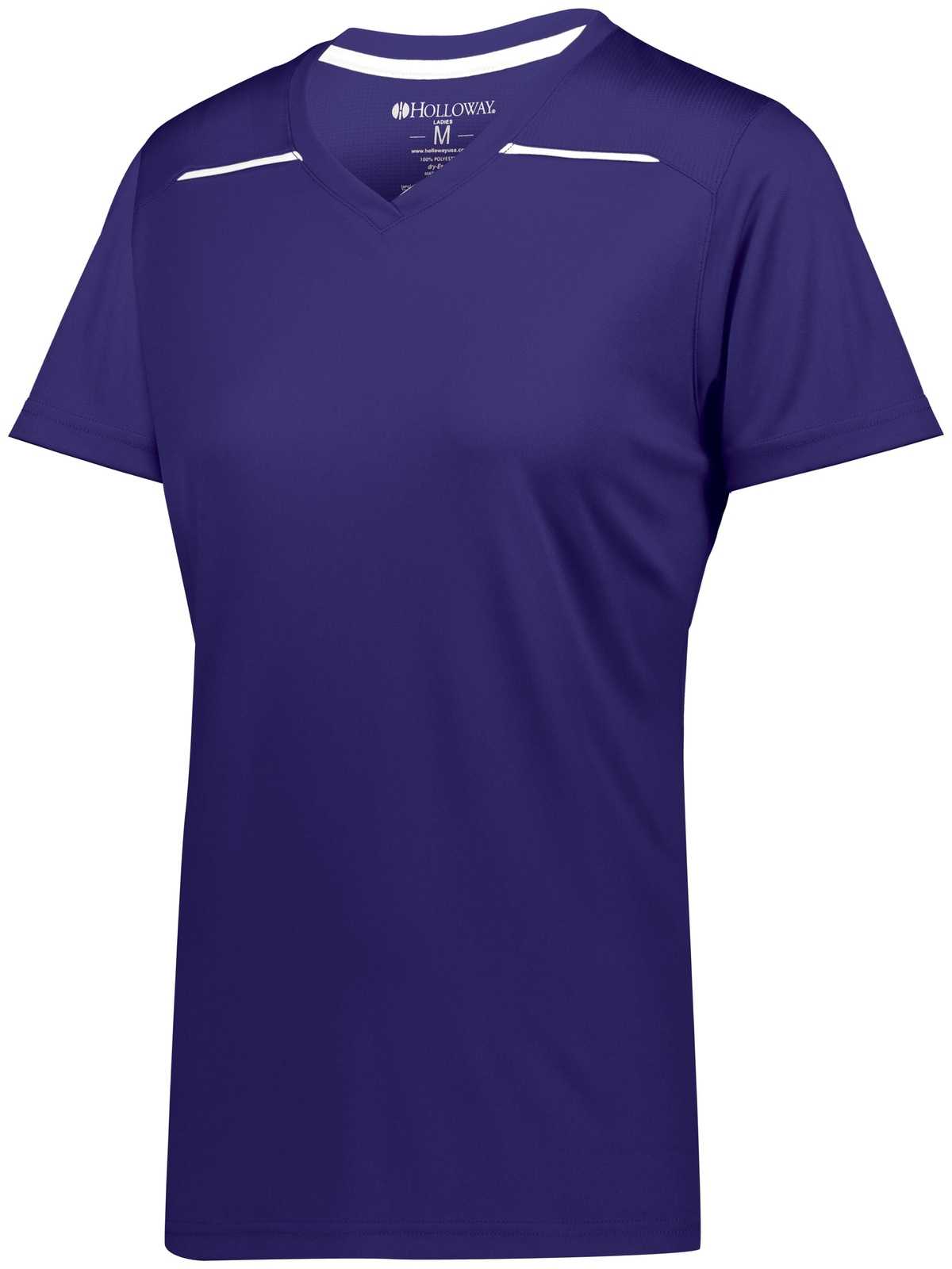 Holloway 222760 Ladies Defer Wicking Shirt - Purple White - HIT a Double