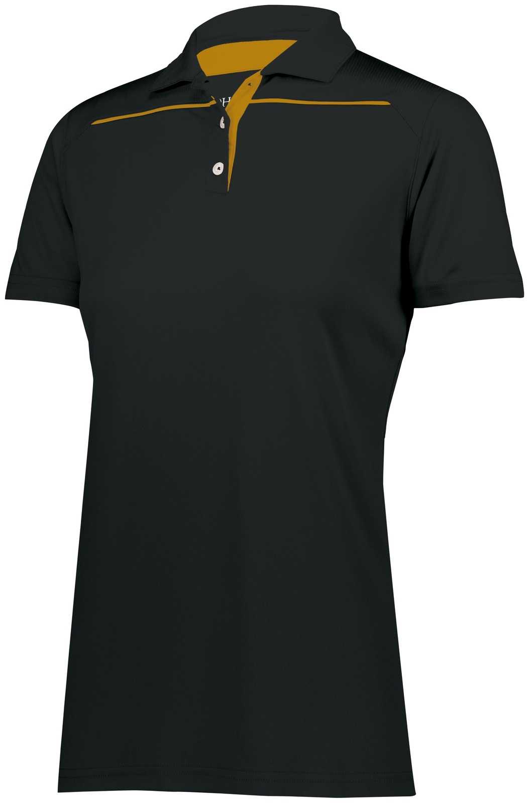Holloway 222761 Ladies Defer Polo - Black Gold - HIT a Double