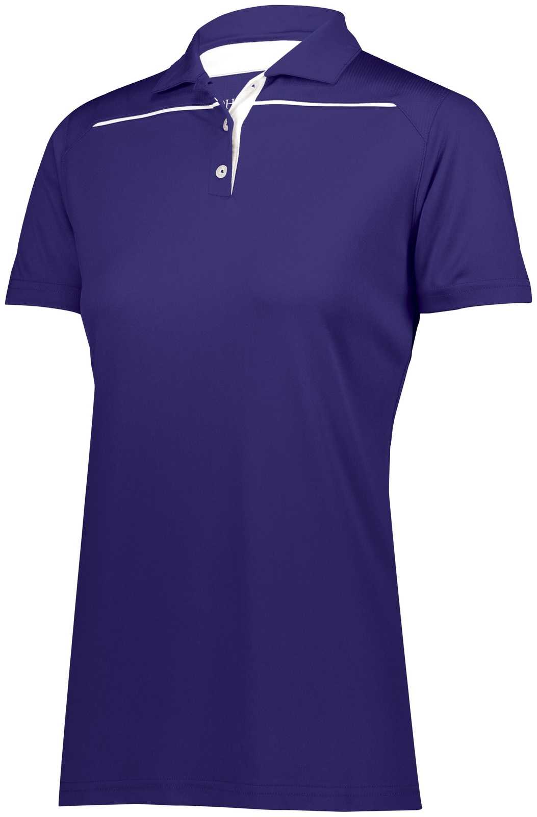 Holloway 222761 Ladies Defer Polo - Purple White - HIT a Double