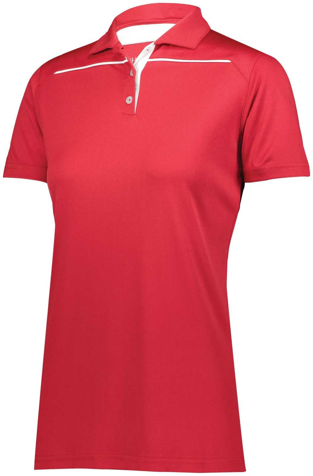 Holloway 222761 Ladies Defer Polo - Scarlet White - HIT a Double