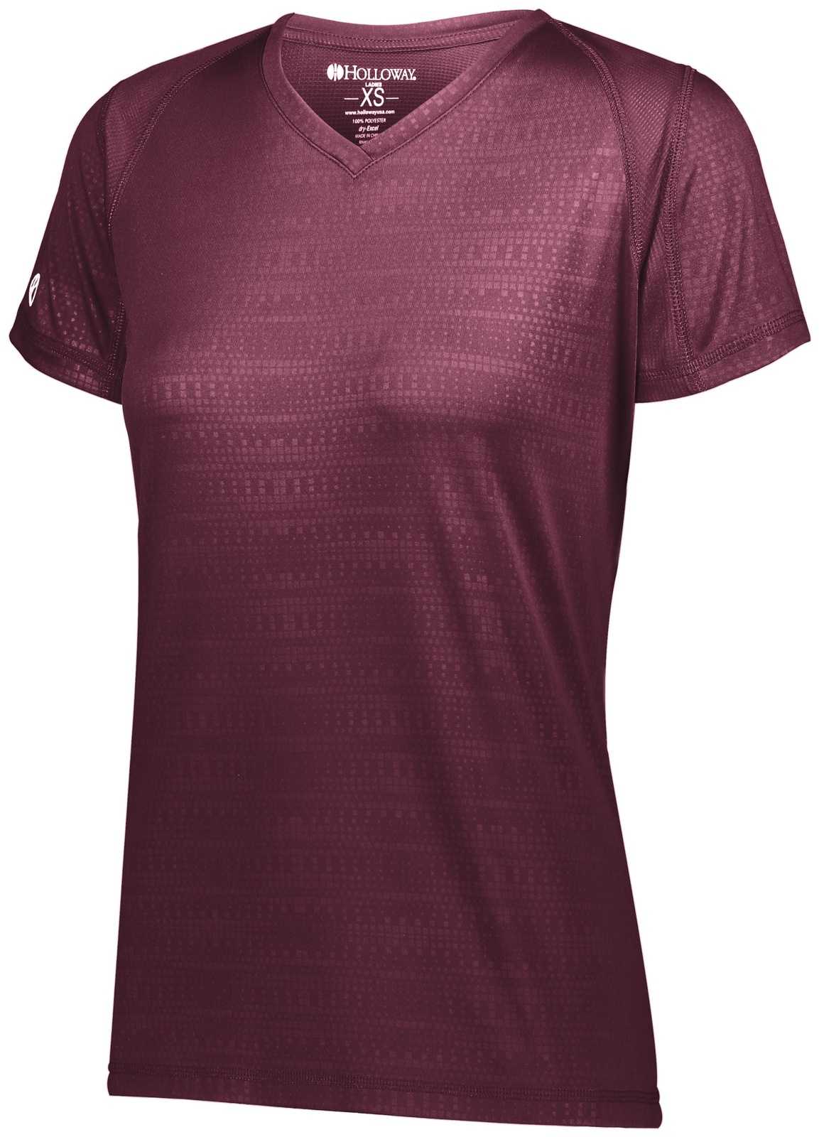 Holloway 222763 Ladies Converge Wicking Shirt - Maroon (Hlw) - HIT a Double