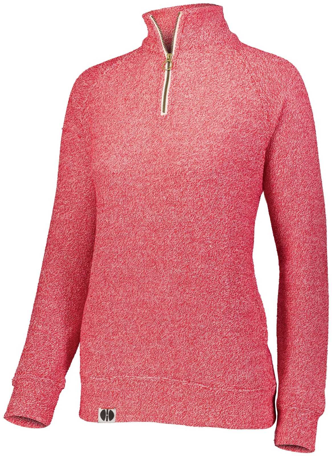 Holloway 222766 Ladies Cuddly 1/4 Zip Pullover - Scarlet - HIT a Double