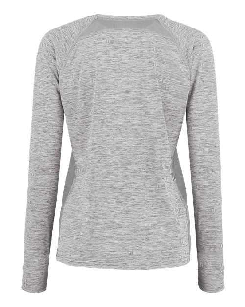 Holloway 222770 Women's Electrify CoolCore Long Sleeve V-Neck T-Shirt - Athletic Gray Heather - HIT a Double