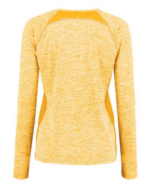 Holloway 222770 Women's Electrify CoolCore Long Sleeve V-Neck T-Shirt - Gold Heather - HIT a Double
