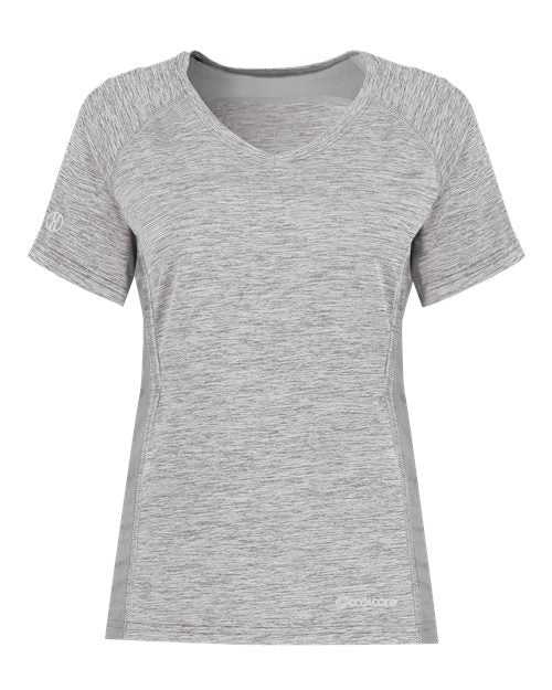 Holloway 222771 Women&#39;s Electrify CoolCore V-Neck T-Shirt - Athletic Gray Heather - HIT a Double