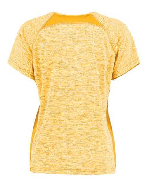 Holloway 222771 Women's Electrify CoolCore V-Neck T-Shirt - Gold Heather - HIT a Double