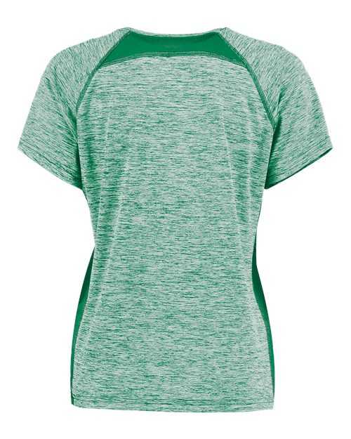 Holloway 222771 Women's Electrify CoolCore V-Neck T-Shirt - Kelly Heather - HIT a Double