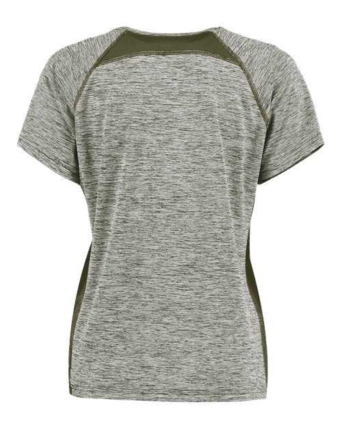 Holloway 222771 Women&#39;s Electrify CoolCore V-Neck T-Shirt - Olive Heather - HIT a Double