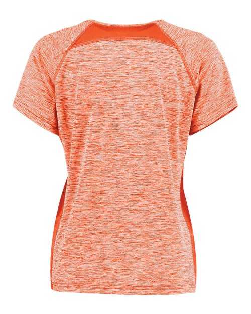 Holloway 222771 Women's Electrify CoolCore V-Neck T-Shirt - Orange Heather - HIT a Double