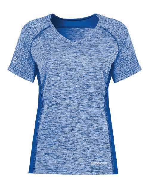 Holloway 222771 Women&#39;s Electrify CoolCore V-Neck T-Shirt - Royal Heather - HIT a Double