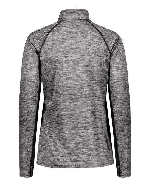 Holloway 222774 Women's Electrify CoolCore Quarter-Zip Pullover - Black Heather - HIT a Double