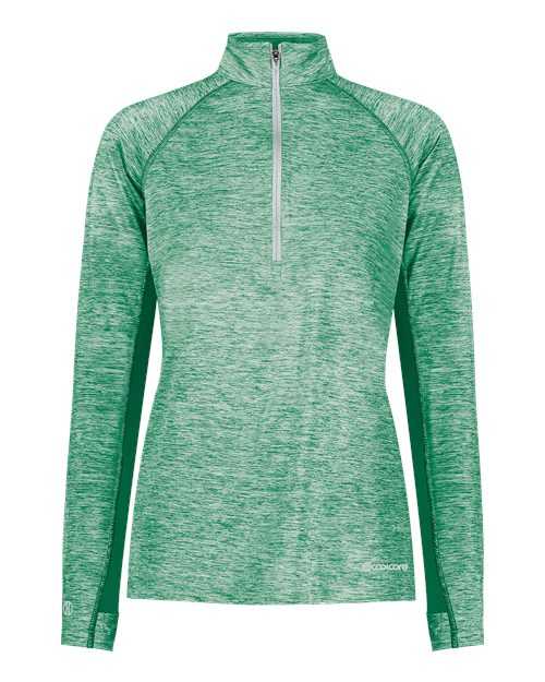 Holloway 222774 Women&#39;s Electrify CoolCore Quarter-Zip Pullover - Kelly Heather - HIT a Double
