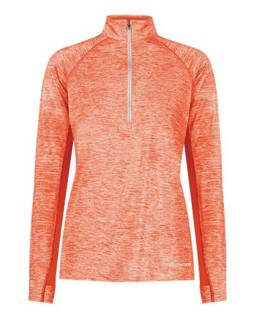 Holloway 222774 Women&#39;s Electrify CoolCore Quarter-Zip Pullover - Orange Heather - HIT a Double