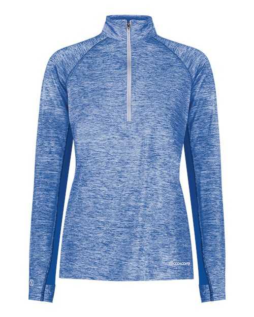 Holloway 222774 Women's Electrify CoolCore Quarter-Zip Pullover - Royal Heather - HIT a Double