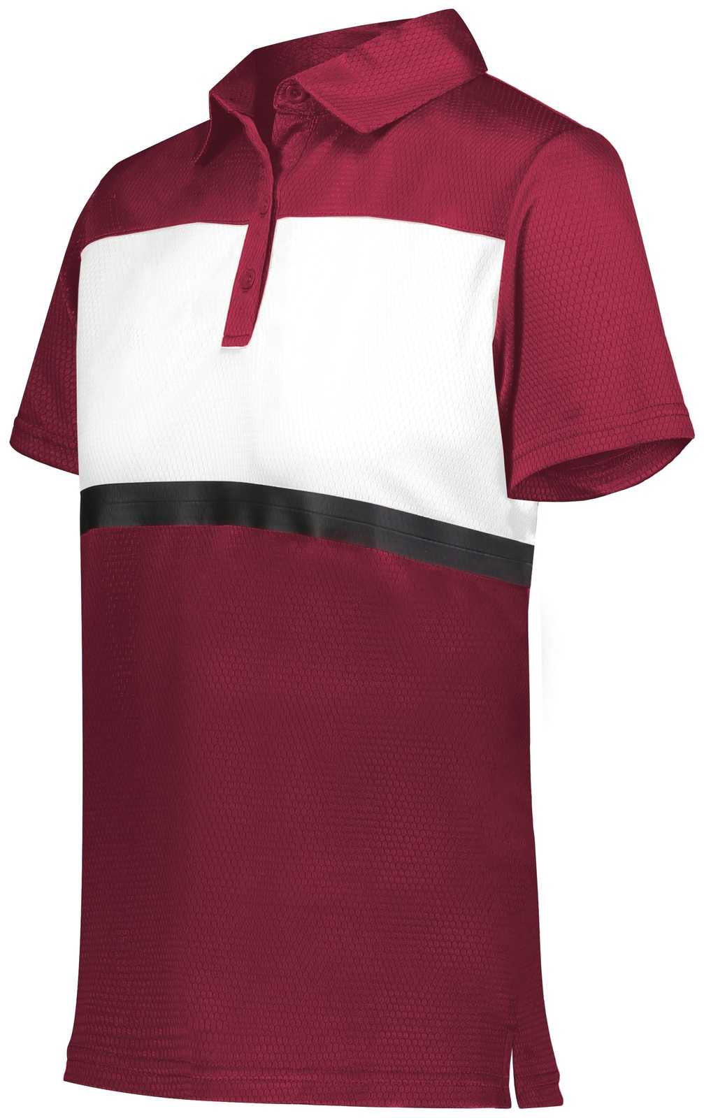 Holloway 222776 Ladies Prism Bold Polo - Cardinal White - HIT a Double