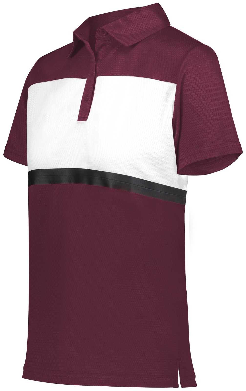 Holloway 222776 Ladies Prism Bold Polo - Maroon White - HIT a Double