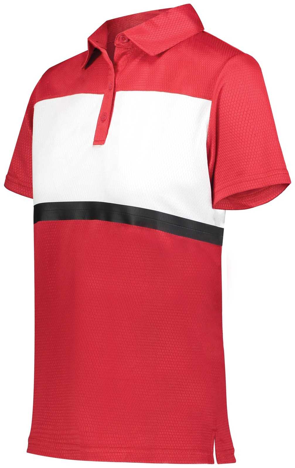 Holloway 222776 Ladies Prism Bold Polo - Scarlet White - HIT a Double