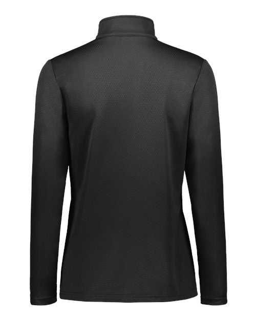 Holloway 222791 Women's Prism Bold Quarter-Zip Pullover - Black Scarlet - HIT a Double
