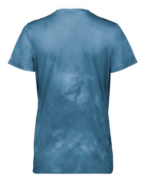 Holloway 222796 Women's Cotton-Touch Cloud V-Neck T-Shirt - Columbia Blue Cloud Print - HIT a Double