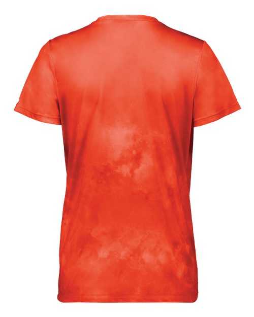 Holloway 222796 Women&#39;s Cotton-Touch Cloud V-Neck T-Shirt - Orange Cloud Print - HIT a Double